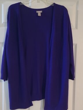 Chico's Deep Purple Open-Front Cardigan